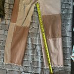 SheIn  70s Style Pink Patchwork Deconstructed Jean M Boho Festval Hippie Rainbow Photo 6