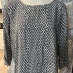 Pink republic  White & Black Geometric Scoop Neck Quarter Length Sleeve Blouse XL Photo 2