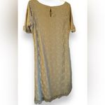 Downeast Womens Tan Motif Embellished Lacey Scoop Neck Midi Dress sz XL Feminine Photo 3