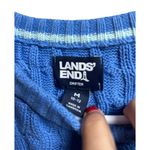 Lands' End  Women's Cotton Drifter Cable Crew Neck Sweater Medium Light Blue Photo 2