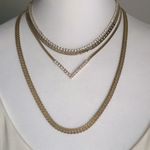 EXPRESS Gold and Rhinestone 3 Piece Chevron Collar Chain Style Necklace Set Photo 10