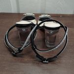 ZBY Women's Size 6.5 Clear Rhinestone Strappy Ankle Pointed Toe Block Heels Black Photo 2