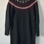 J.Crew Grey Fair Isle Icelandic Bejeweled Sweater Dress S Photo 0