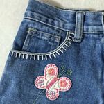 Limited Too  Denim Shorts with Pink Floral Embroidery Photo 3