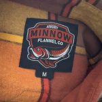 Angry Minnow Flannel Shirt Long Sleeve Smokey The Bear Orange Brown Medium Photo 2
