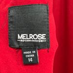 Melrose Cocktail Dress Womens 14 Red Black Sheer Contrast Lace Holiday Romantic Photo 9