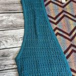 Chanel C by Bloomingdales Women's Sleeveless Cardigan Vest S SM Small Teal Multicolor Photo 3