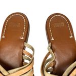 Johnston & Murphy tan gold sueded leather braided slip on toe loop sandals 10 Photo 7