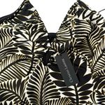 Christian LaCroix  Black Beige Palm Frond Leaf Satin Halter Dress size S NEW Tags Photo 5