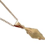 Ecco 10K  Signed Chain Hematite? Diamond Shape Pendant and Necklace Photo 1