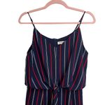 Monteau Red White Blue Striped Wide Leg Jumpsuit Photo 2