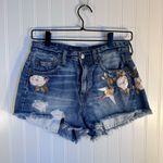 American Eagle  Hi-Rise Festival Denim Floral/Bird Embroidery Women’s Size 4 Photo 0