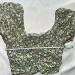 Cute Summer Floral Green Women's Top Size Medium Photo 3