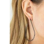 Paparazzi City Curves Black Earrings (293) Photo 0