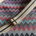 RAJ Multicolor Zig Zag Woven Crossbody Bag Tan Black Adj Strap Magnet Close NEW Blue Photo 3