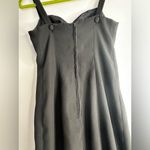 Sharagano of France XS Black Sheath Gown. Embroidered Bust. Low Slit. Photo 7