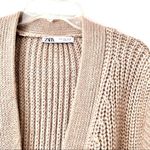 ZARA Tan Chunky Knitted Sweater Waistcoat Vest with Belt Size S Photo 2