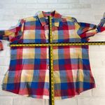 Foxcroft Shirt 18 Plaid Check Shaped Fit Button Down Front Long Sleeve V-Neck Photo 1
