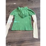 Source Unknown Y2K Green Terry Cloth Hoodie Sweatshirt with Contrast Sleeves Size S Photo 4