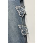 Forever 21  Blue Women's Denim Baggy Butterfly Low Rise Wide Straight Jeans - 27 Photo 4