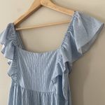 MinkPink Aries Tiered Midi Dress In Blue/white Stripe Size M Blue Size M Photo 4