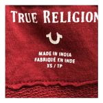 True Religion  NWT Ox Blood Distressed Studded Boyfriend Sweatshirt XS Photo 11