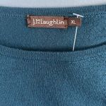 J. McLaughlin NWT Jamey Crew Neck Button Trim Raglan Sleeve Teal Blue Sweater Photo 3