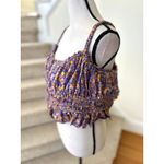 J.Crew Purple & Orange Ditzy Floral Corset Crop Top Tank Photo 2