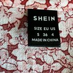 SheIn Top Womens Small Floral Short Sleeve Red Pink Photo 1