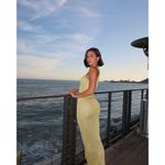 ASTA RESORT Natalia Dress in Chartreuse Sequin Small New Womens Maxi Gown Yellow Photo 12