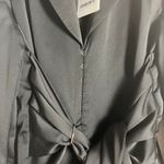 Misha Teagan Black Long Sleeve Blazer Collar Tie Waist Satin Mini Dress Size 10 Photo 14