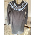 Charming Charlie Vintage Fair Isle Knit Sweater Dress Gray M Old Money Academia Photo 2