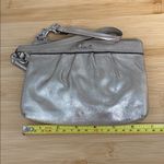 Coach  Metallic Silver/Gold Clutch Wristlet with Hang Tag & Lavender Interior Photo 7