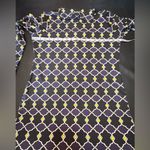 Jude Connally Quatrefoil Geometric Print Turtleneck Dress Packable Stretchy Sz L Black Size L Photo 6