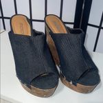 Soda Women's dark wash denim Wedge Sandals Photo 2