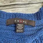 Fever Women's Open Crochet Short Sleeve Sweater Blouse Royal Blue S SM Small Rib Photo 6