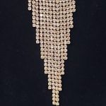 Large Statement Rose Flower Brooch Pin Yellow Gold Rhinestone Fringe New Photo 6