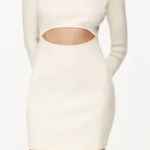 Wilfred Free Long Sleeve Ribbed Knit Cutout Mini Dress Light Cloud Blue 2XS XXS Photo 0