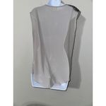 Tea & Cup Los Angeles Women's Sleeveless Blouse Top Gray Beaded Shoulders L Photo 3