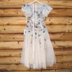 Mac Duggal  20510 Flutter Sleeve High Neck Embellished Floral Dress Photo 9