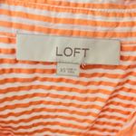 Loft Striped Seersucker Top Sleeveless Button Down Blouse Orange XS Photo 2