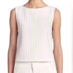 Alice + Olivia Eryn Check Jacquard Textured Knit White Exposed Zip Crop Top Photo 11