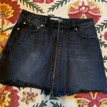 Free People  Zip It Up Skirt Denim Vintage Photo 0