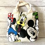 Disney  Mickey & Friends Crossbody Tote Bag Beige Canvas Material 7in x 8in Photo 0