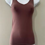 Eloise Seamless Tank Top Brown V Neck Sleeveless Basic Everyday Layering Size S Photo 0