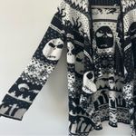 Disney The Nightmare Before Christmas Fair Isle Waterfall Cardigan M Black White Photo 1