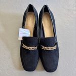 Liz Claiborne Manhattan Black Suede Heeled Loafer Pumps Size 11 NWT Photo 1