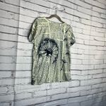 Cream and White Graphic Short Sleeve Tee SZ L Dandelion Streetwear Crew Neck Green Size L Photo 2