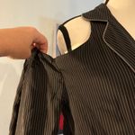 Alexander Wang EUC  Black Pin Striped Pajama Wrap Dress 4 $895 Zip Edges Photo 5