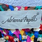 Adrianna Papell Vtg. 100% Silk Midi Dress 14 Colorful Print Puff Sleeve Belted Photo 4
